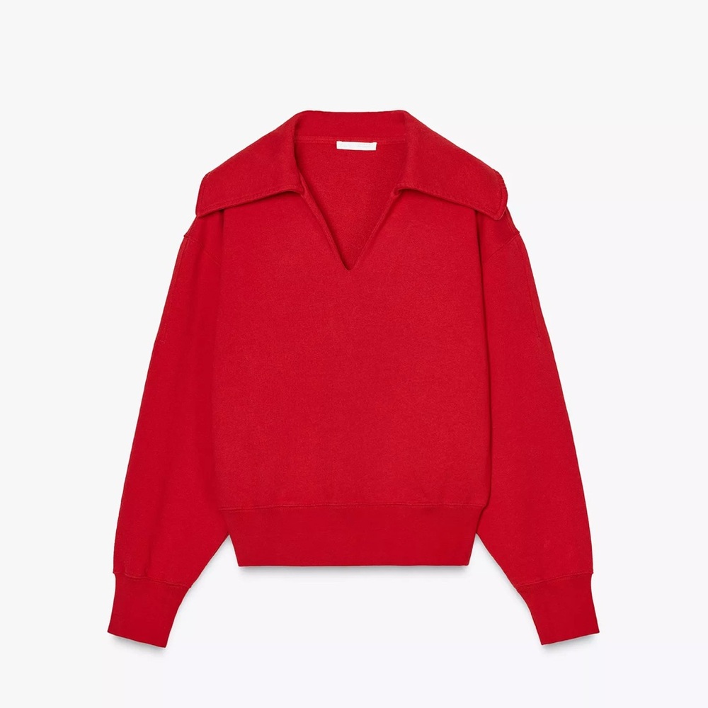 Zara Oversized Lapel Cropped Sweatshirt